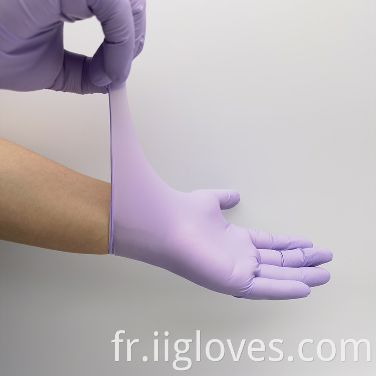 100 PCS Emportent des gants de nitrile violet de qualité supérieure populaire pour l'industrie alimentaire pour l'industrie alimentaire